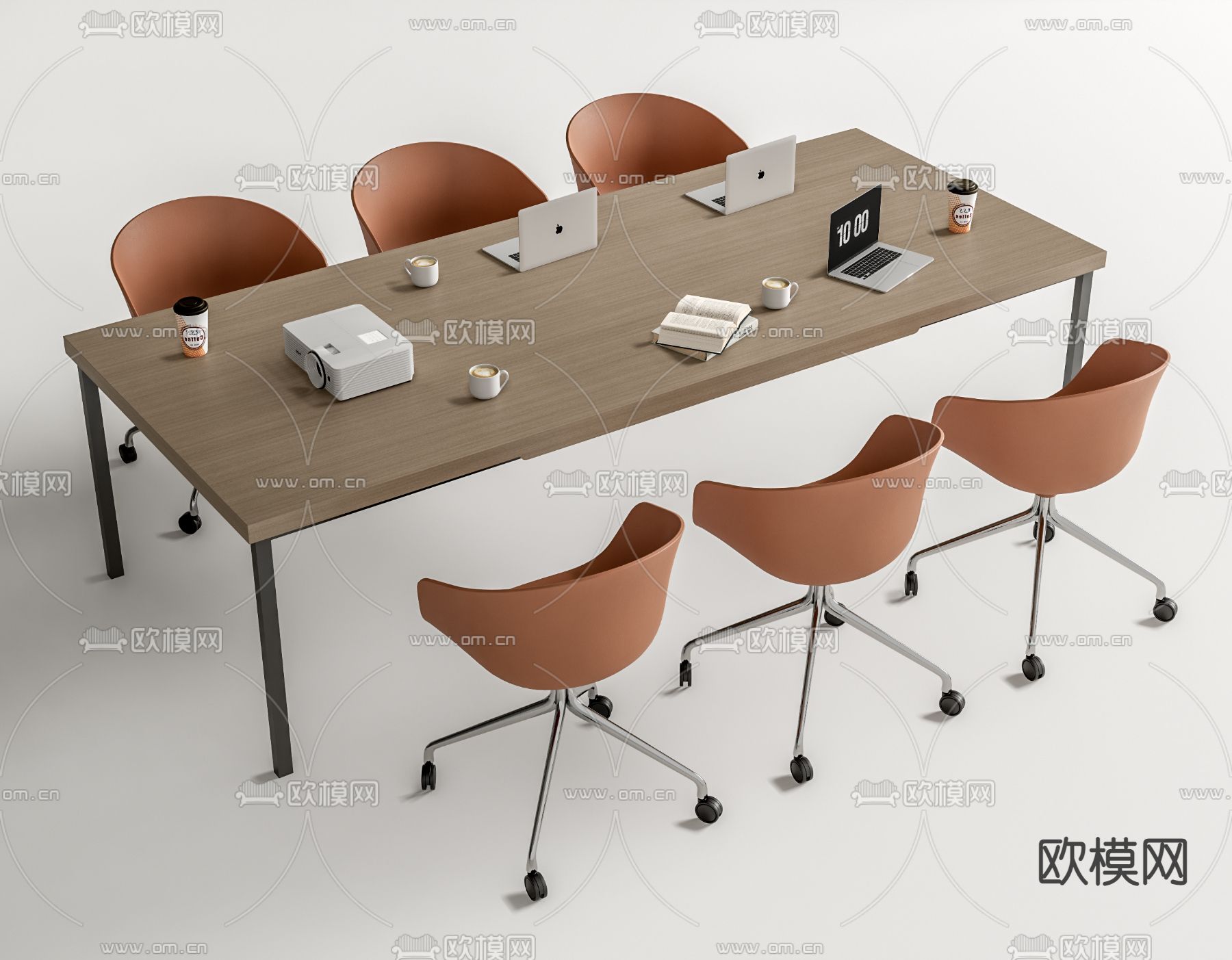 会议桌椅su模型下载（渲染图1）