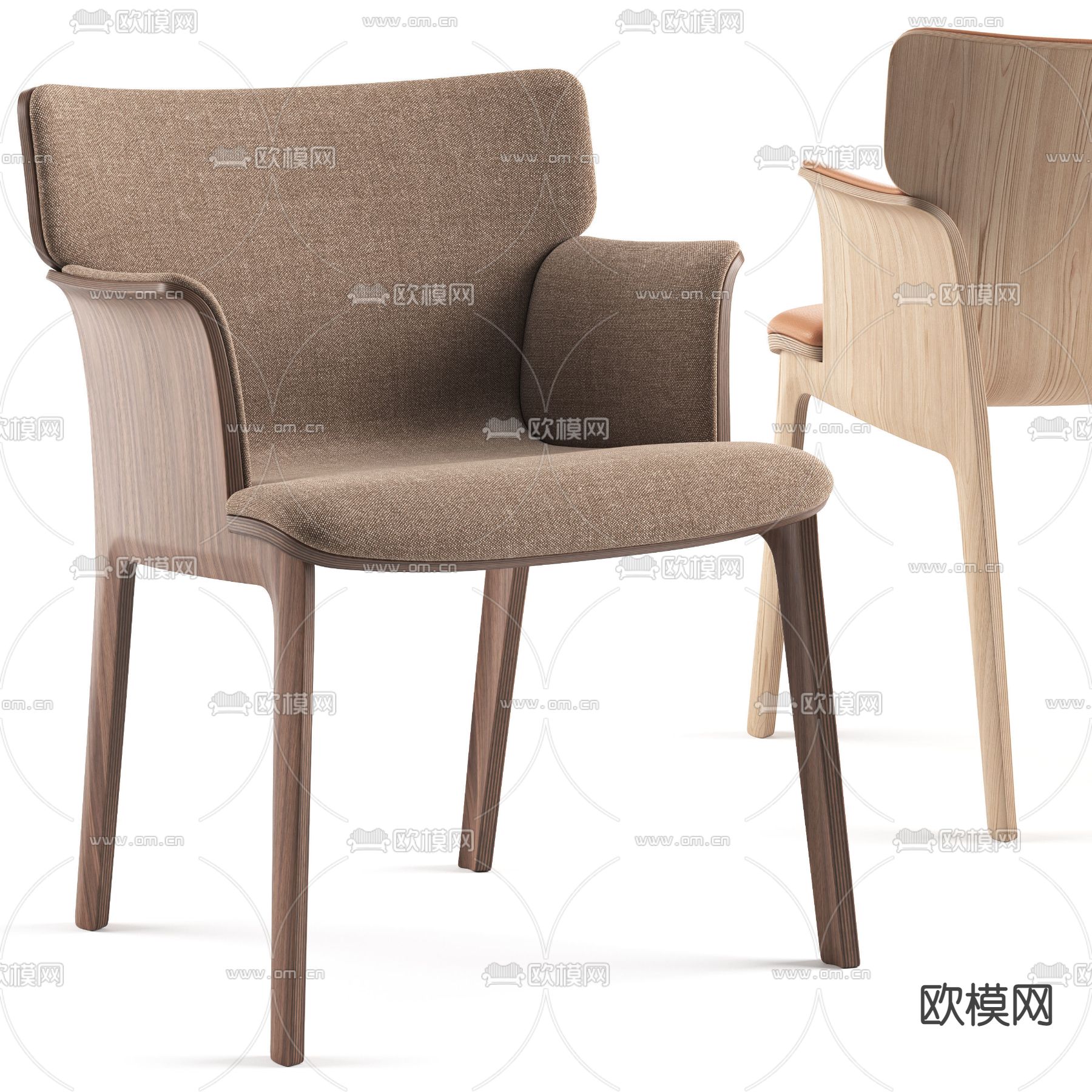 现代休闲椅子3d模型下载（渲染图1）