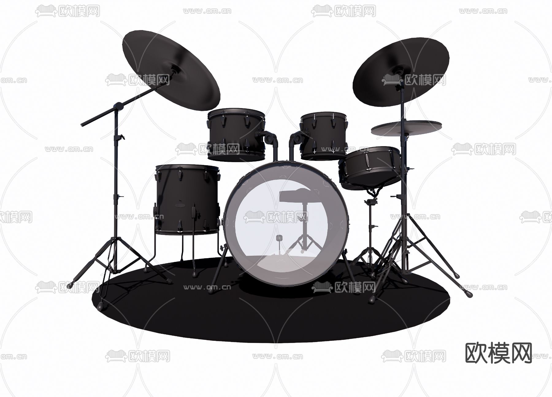 现代架子鼓 爵士鼓su模型下载（渲染图1）
