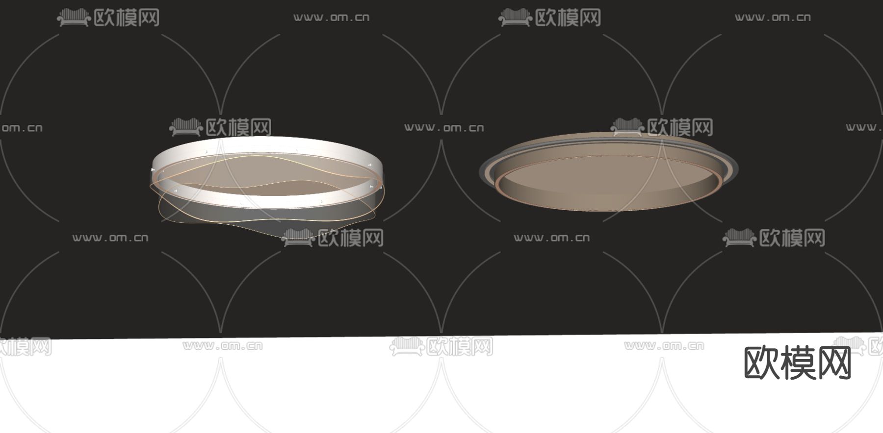 轻奢吸顶灯su模型下载（渲染图2）