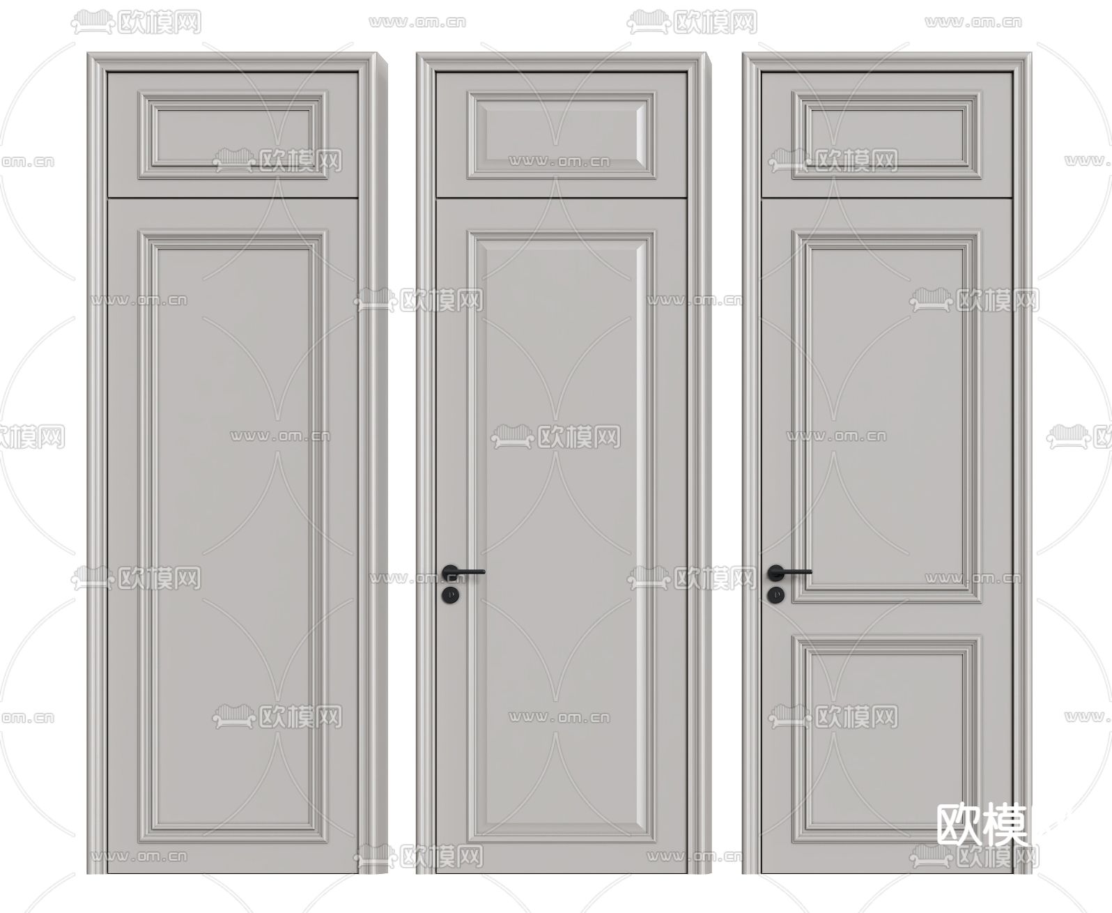 简欧房门 卫生间门 单开门 通顶门3d模型