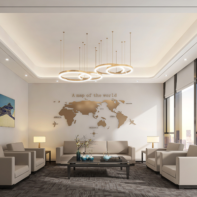  公司接待室 会客室su模型 