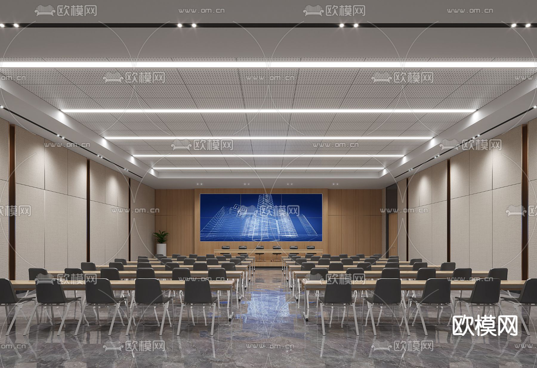 大会议室 报告厅3d模型下载
