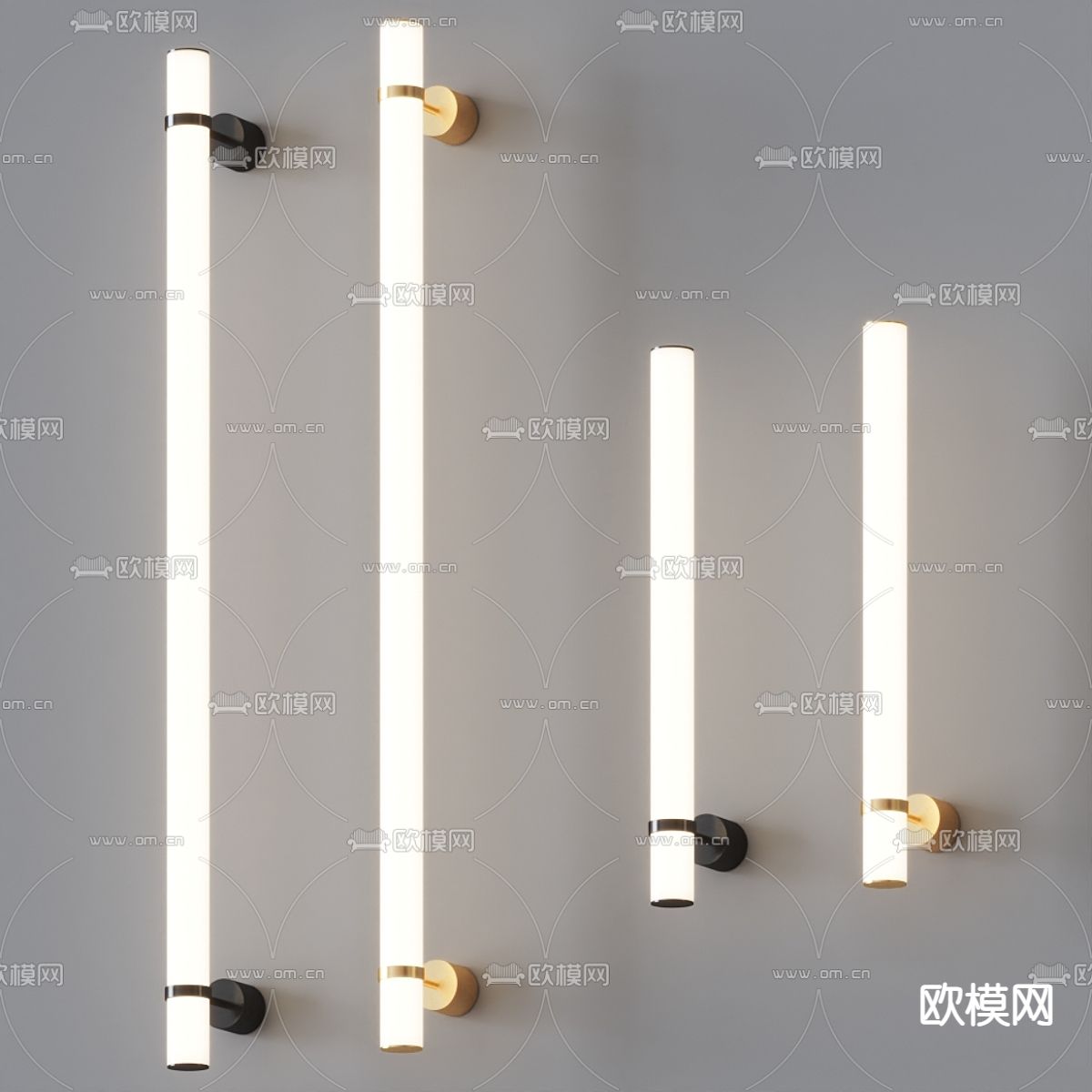 轻奢风条形壁灯3d模型下载