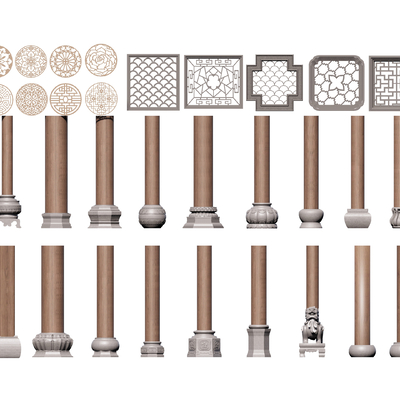 柱础 柱子 石鼓su模型