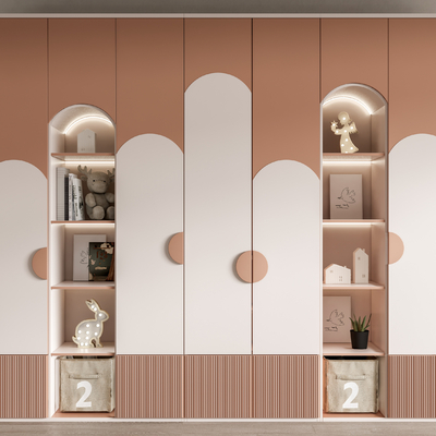  现代儿童衣柜su模型 