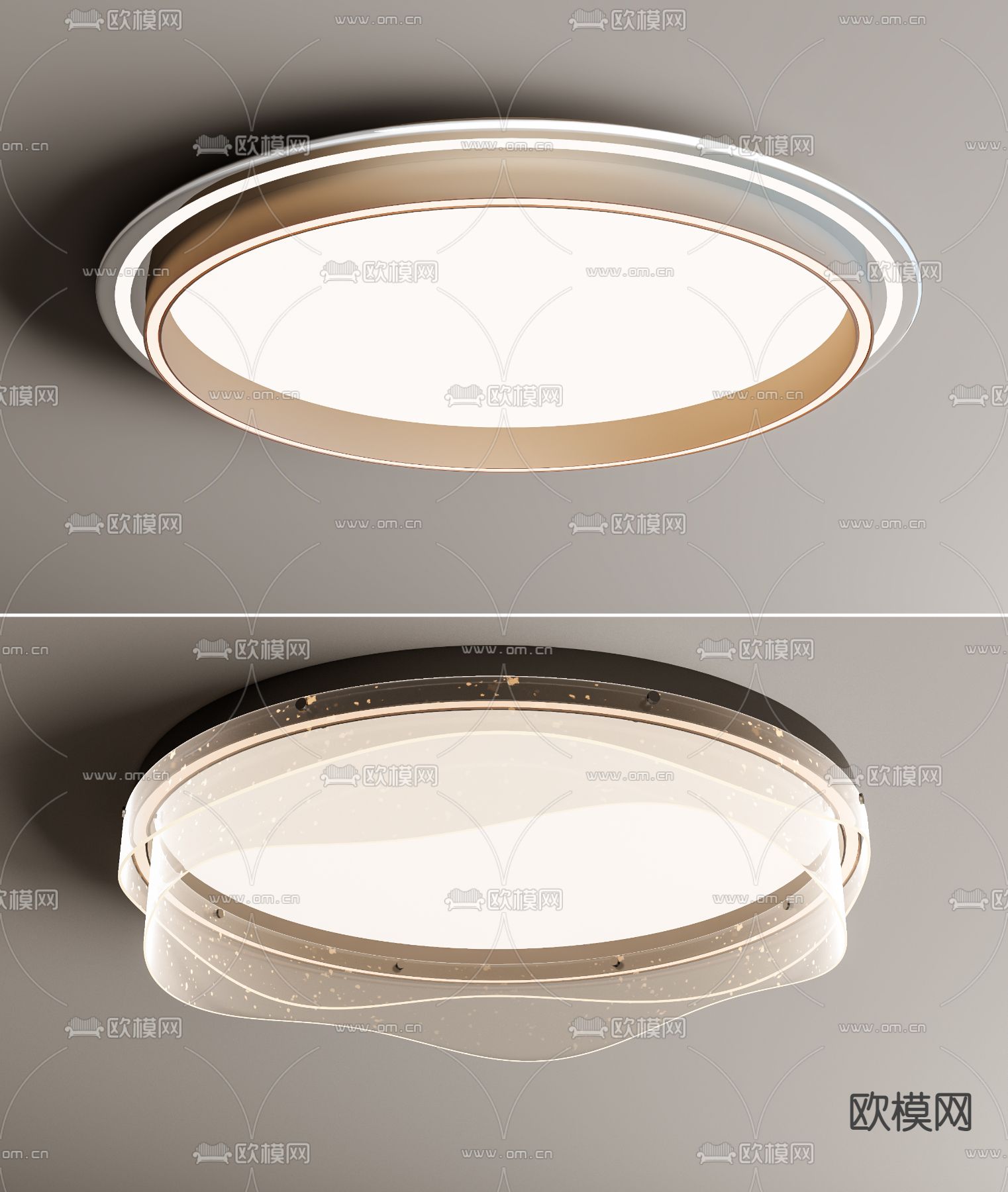 轻奢吸顶灯su模型下载（渲染图1）