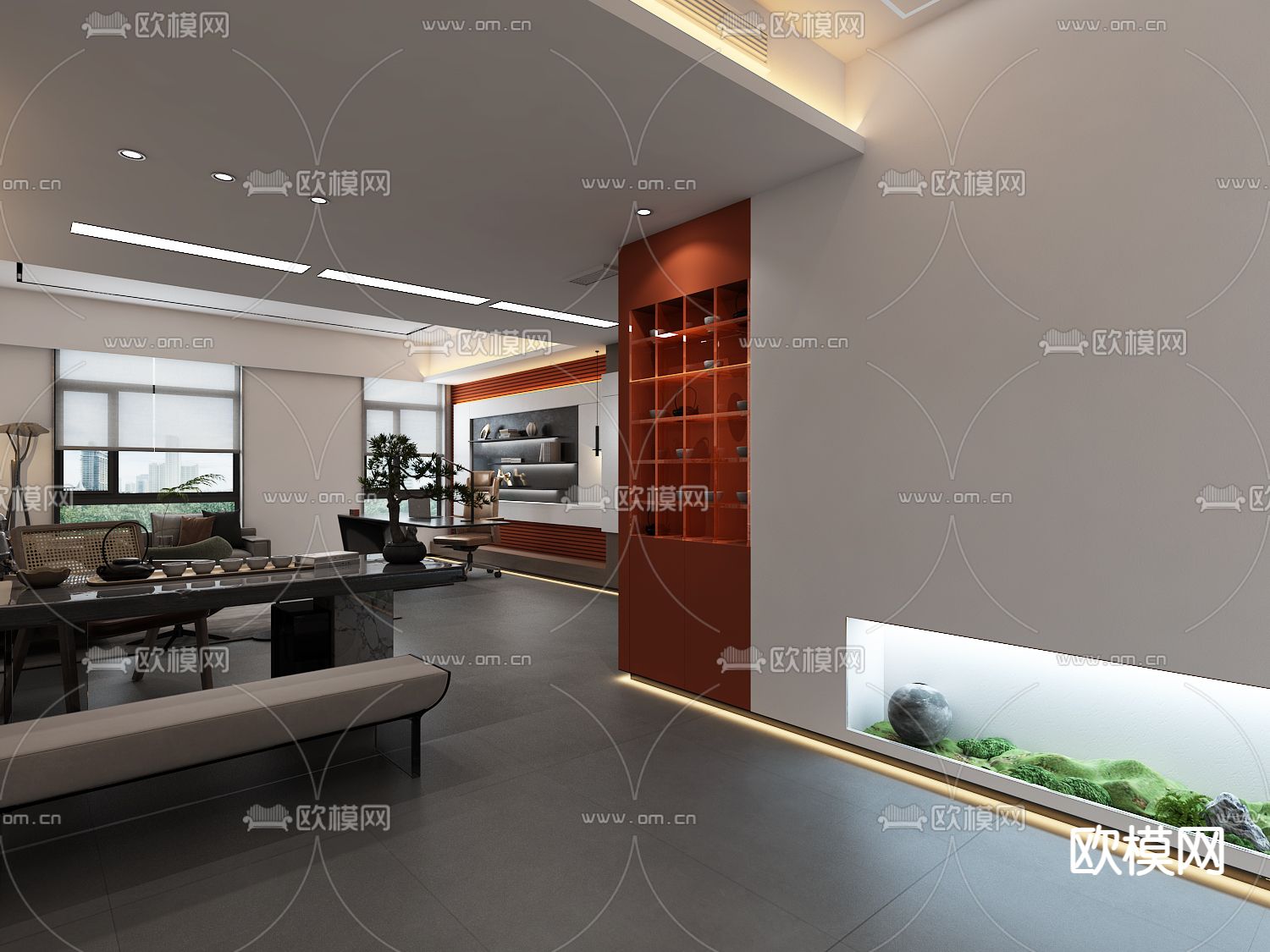 简约办公室免费3d模型下载（渲染图7）