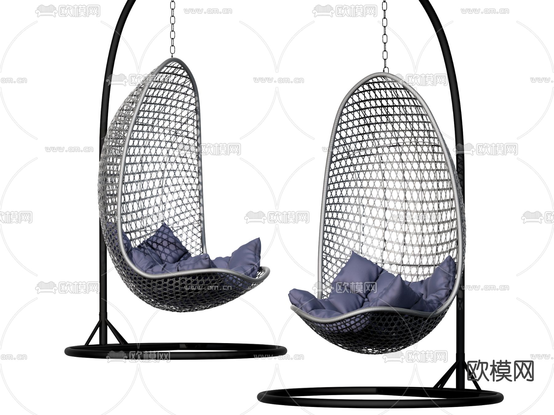 现代吊椅 秋千椅su模型下载（渲染图1）