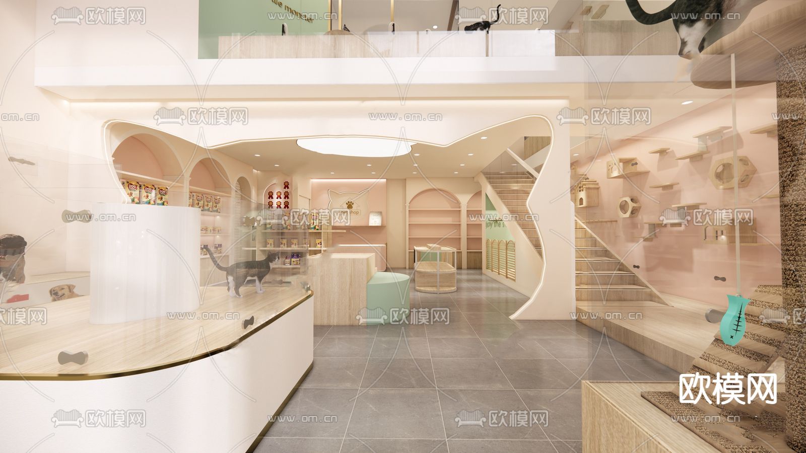 现代宠物店su模型