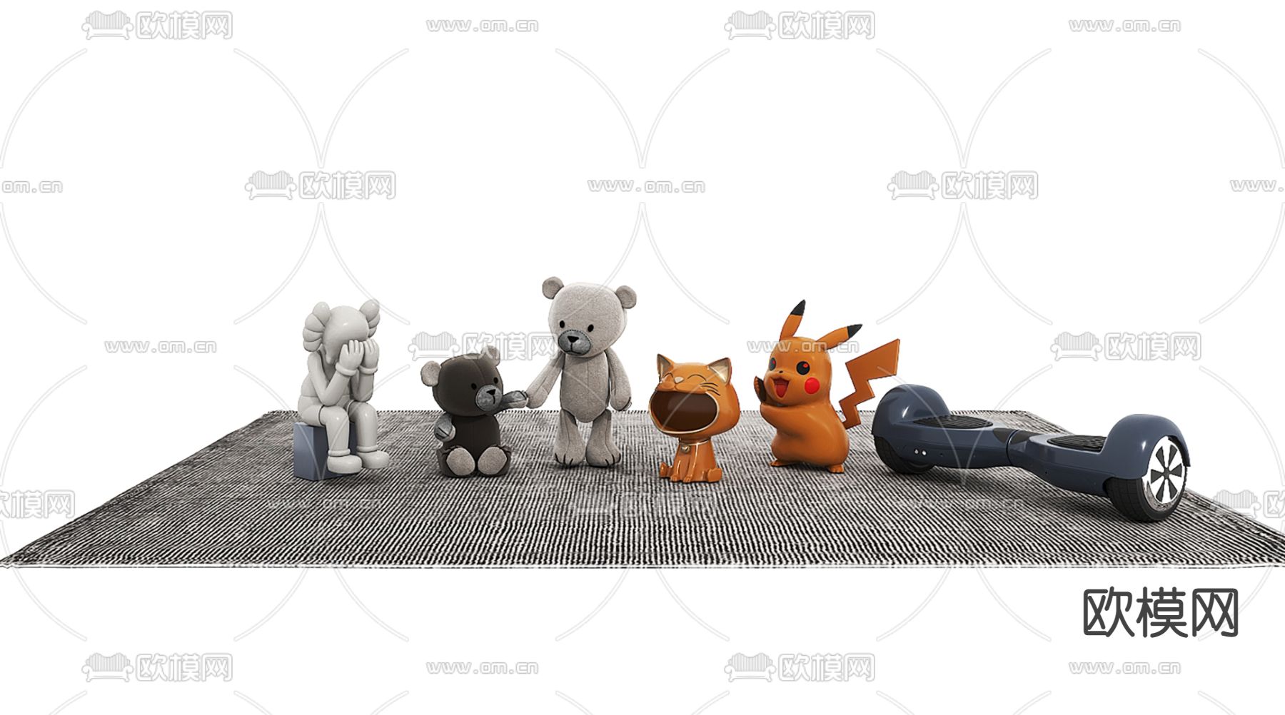 平衡车 玩具熊 皮卡丘 暴力熊3d模型下载