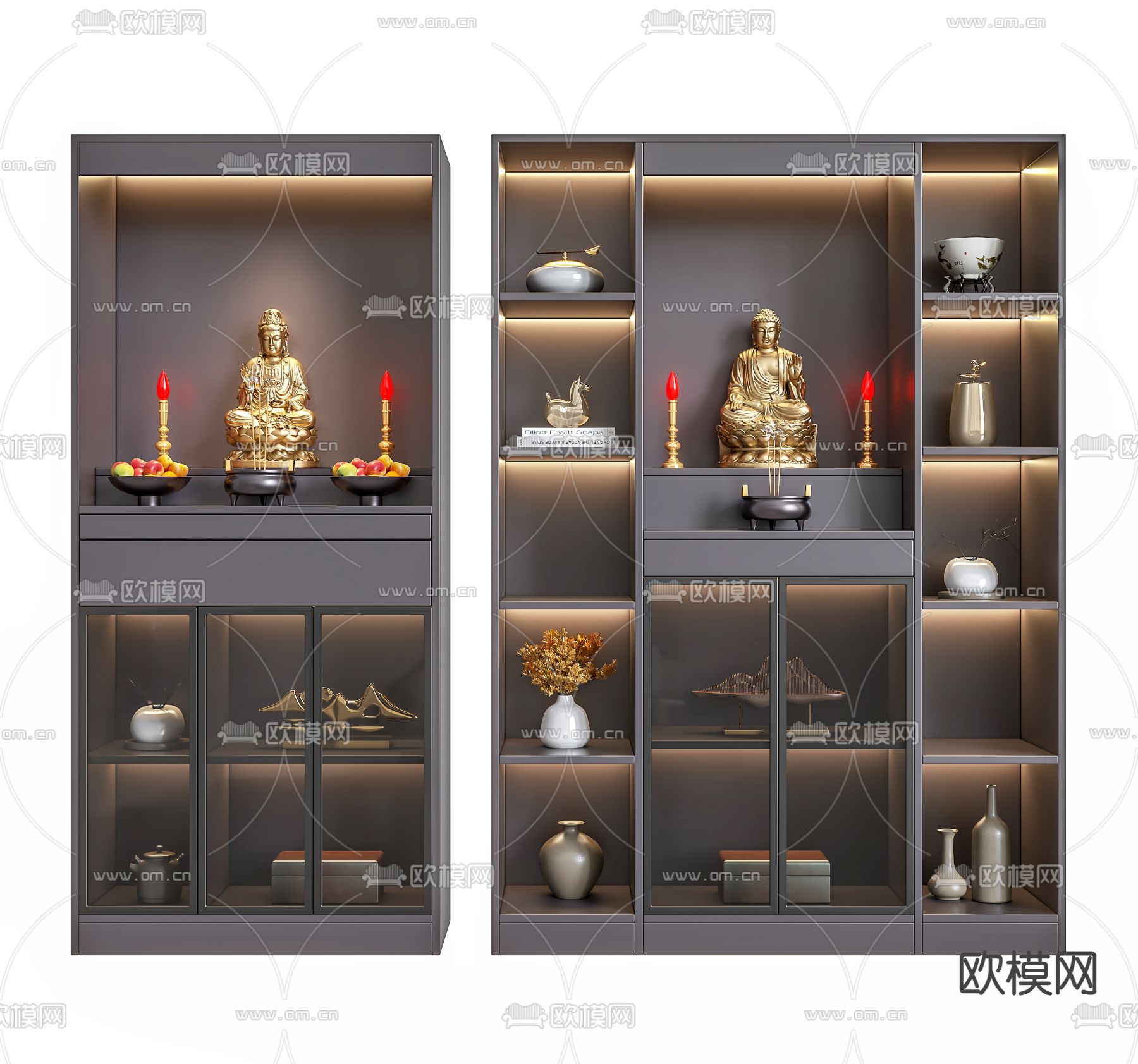 中式实木佛龛,神龛,神台柜3d模型下载-【集简空间】「每日更新」