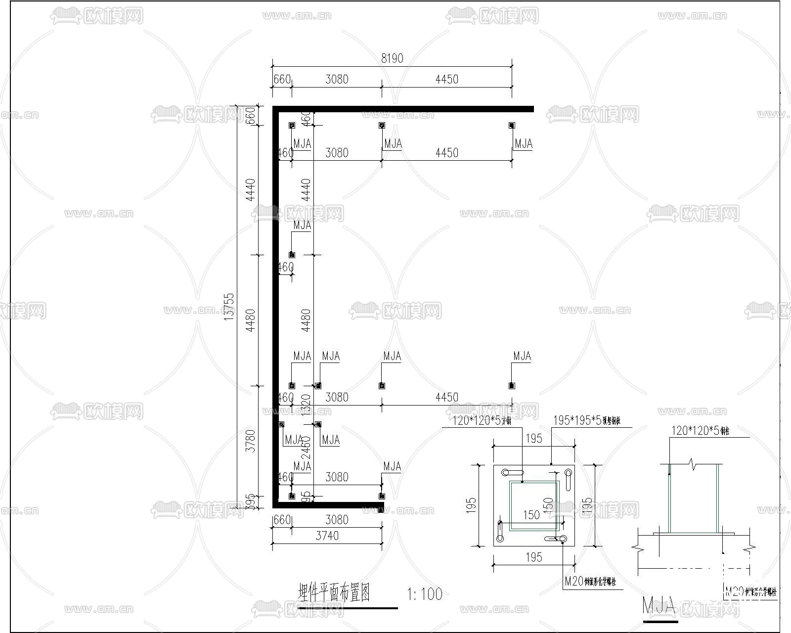 钢结构设计cad施工图下载（渲染图3）