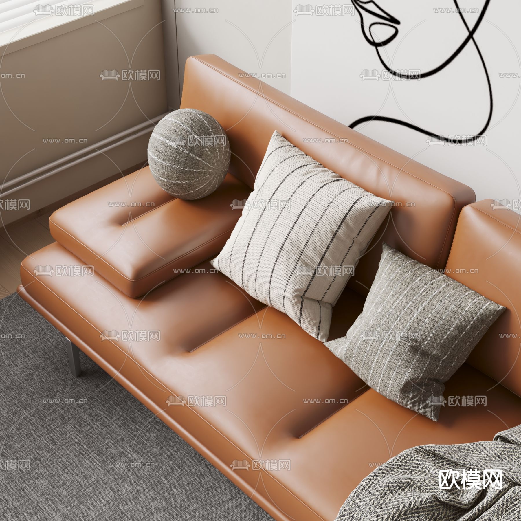 抱枕 靠枕 枕头su模型下载（渲染图1）