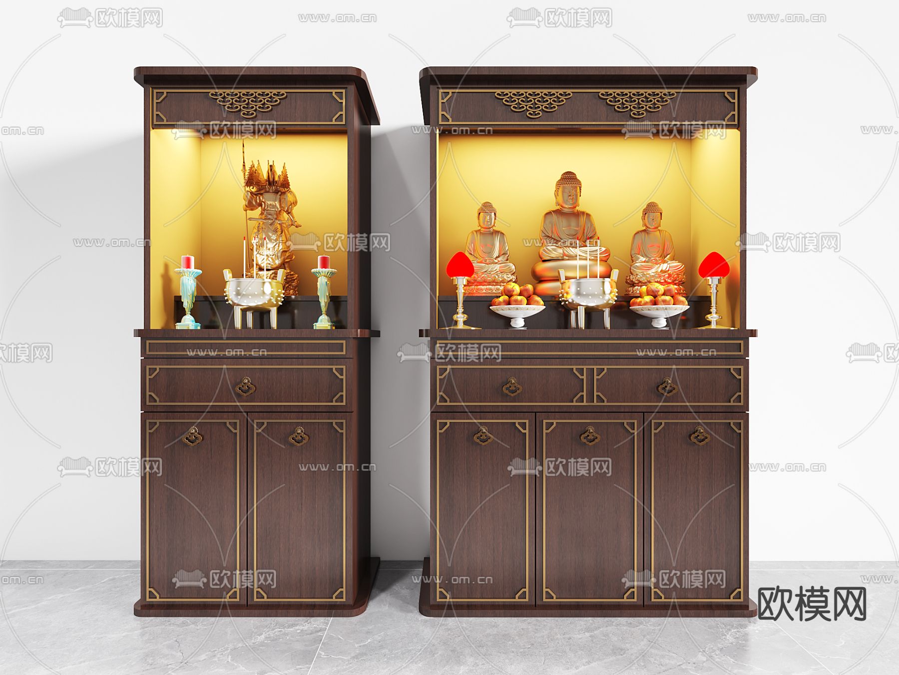 新中式佛龛3d模型下载