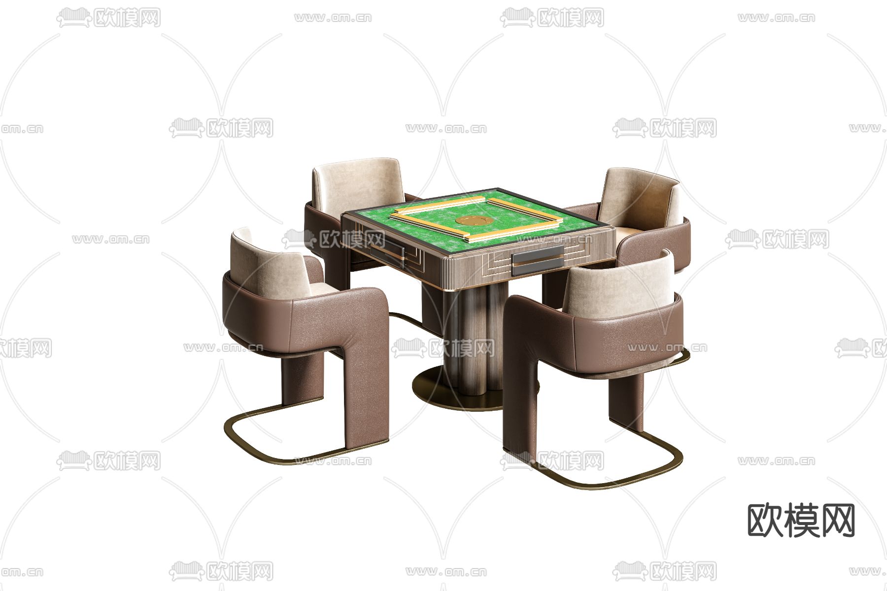 麻将桌su模型下载（渲染图1）