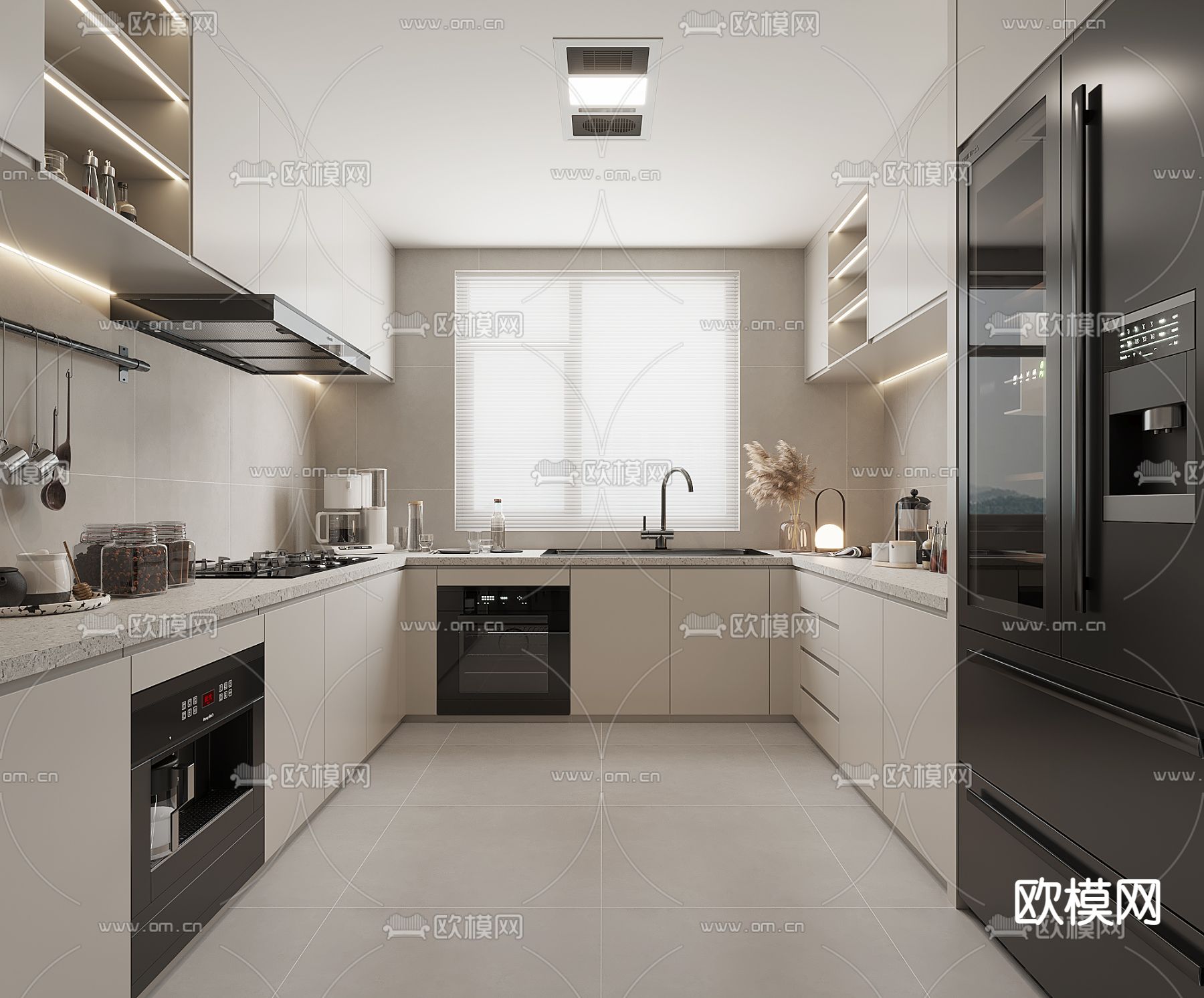 现代厨房 橱柜3d模型