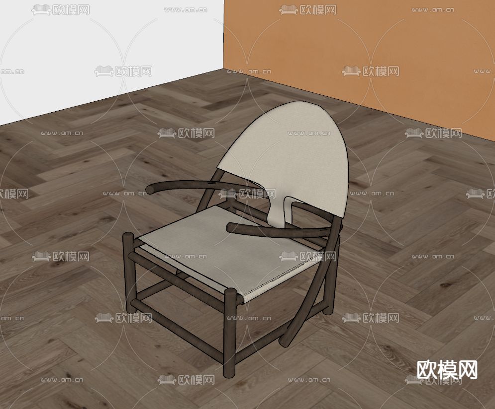现代躺椅 椅子su模型下载（渲染图4）