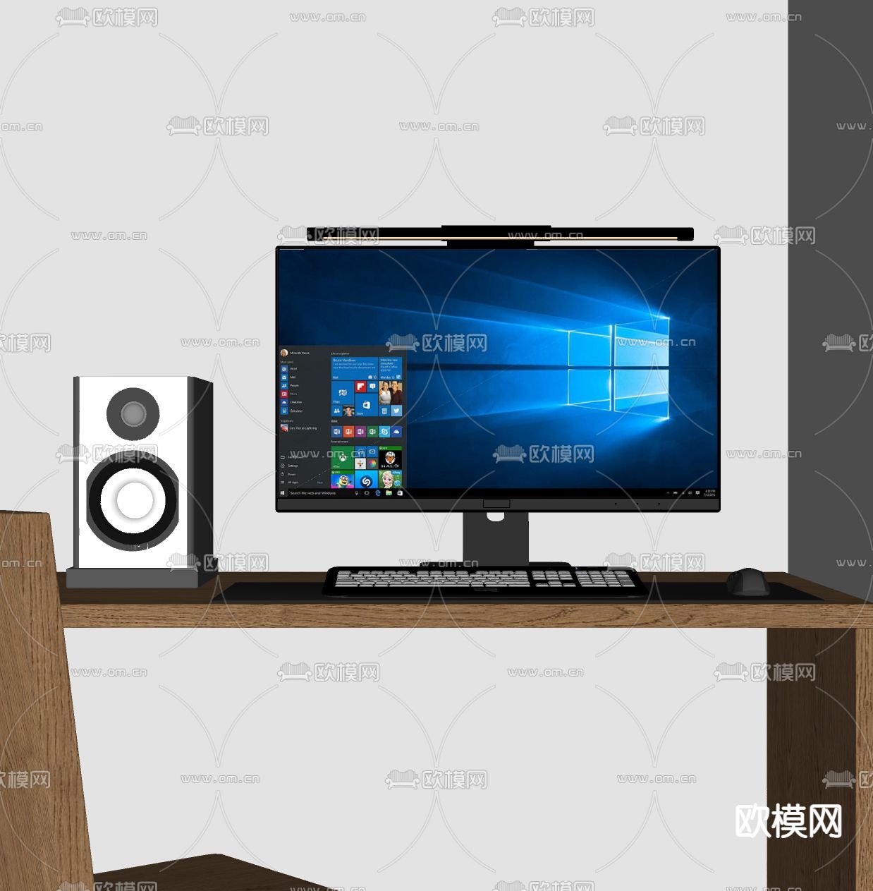 显示器 键鼠 音响su模型下载（渲染图2）