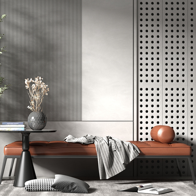  现代沙发凳 脚踏su模型 