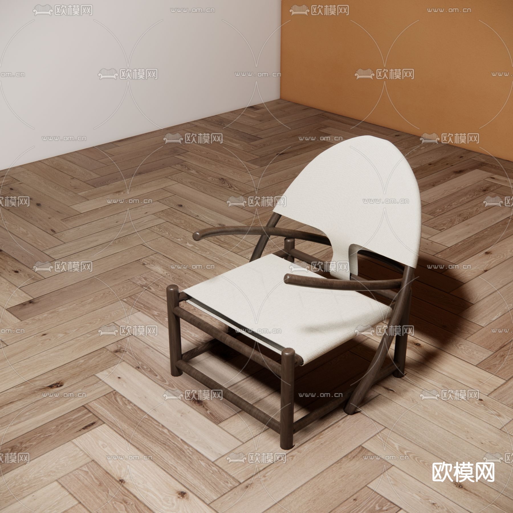 现代躺椅 椅子su模型下载（渲染图2）