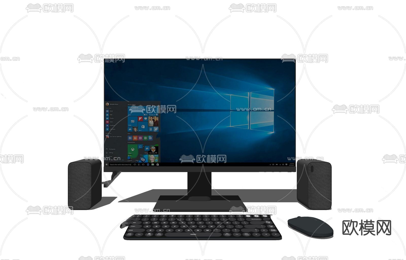 显示器 键鼠 音响su模型下载（渲染图2）