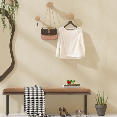  现代换鞋凳su模型 