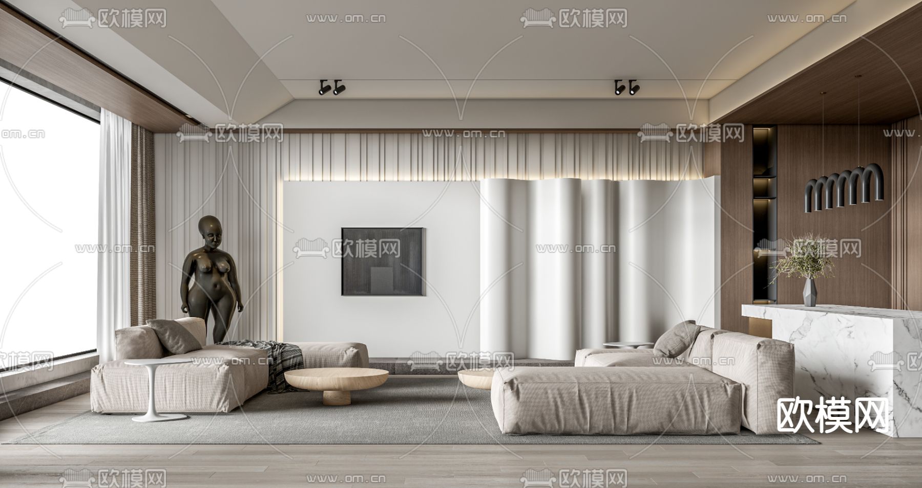 现代客厅su模型