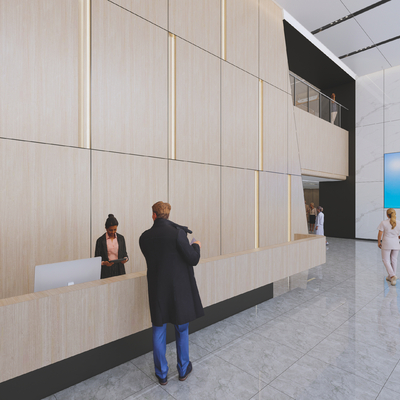  现代医院大厅su模型 