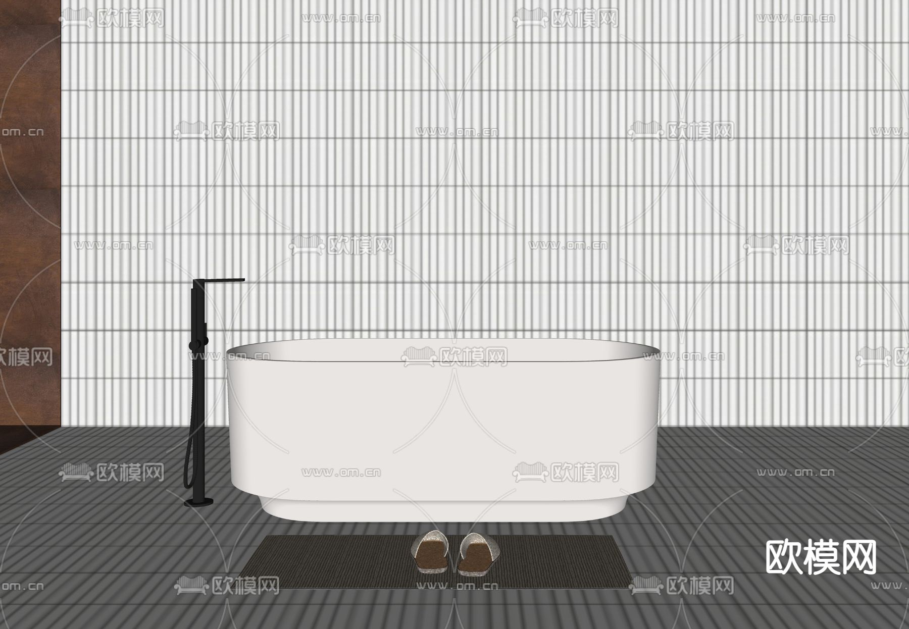现代浴缸su模型下载（渲染图2）