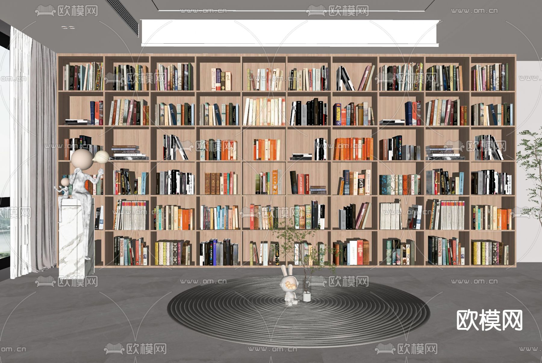 书柜su模型下载（渲染图2）