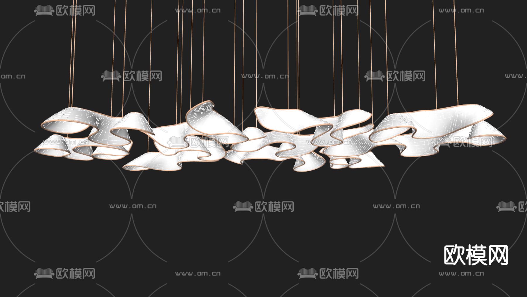 艺术吊灯su模型下载（渲染图2）