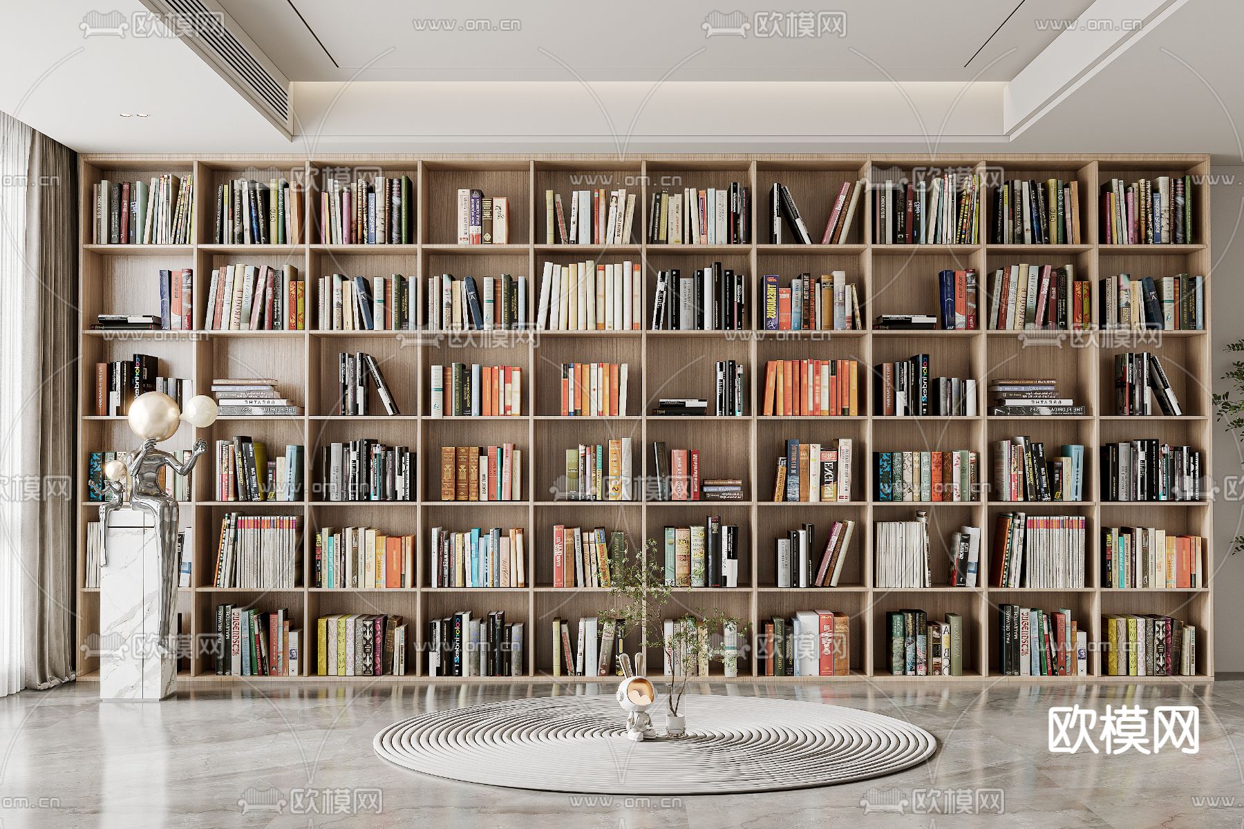 书柜su模型下载（渲染图1）