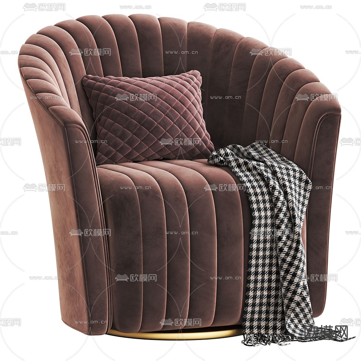 现代单人沙发3d模型下载（渲染图1）