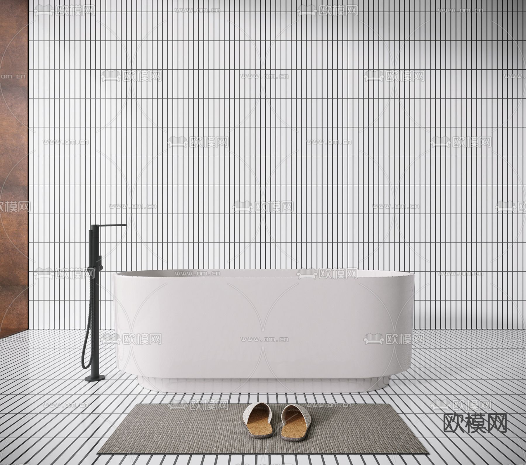 现代浴缸su模型下载（渲染图1）