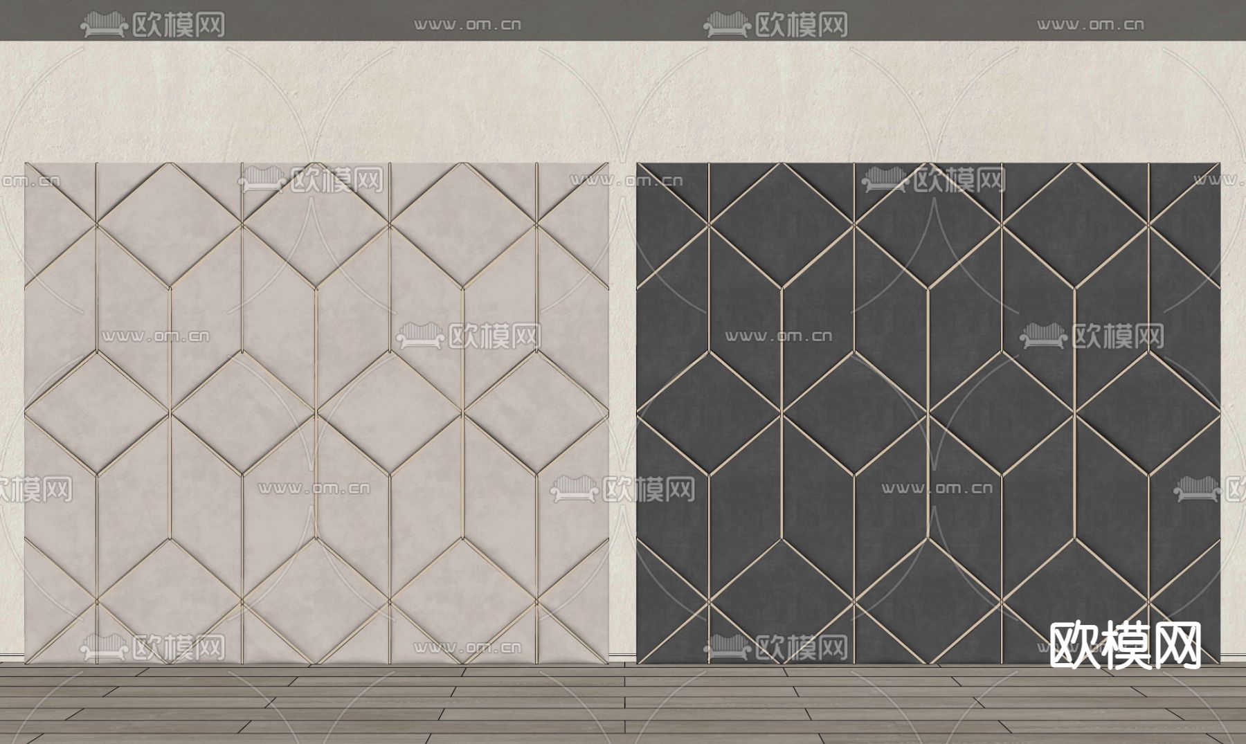 现代软包背景墙su模型