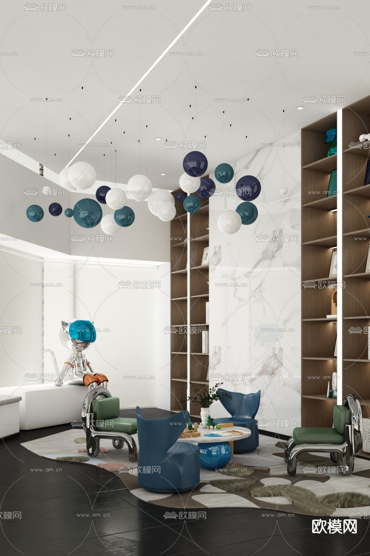 大铄设计 现代儿童玩乐区3d模型下载