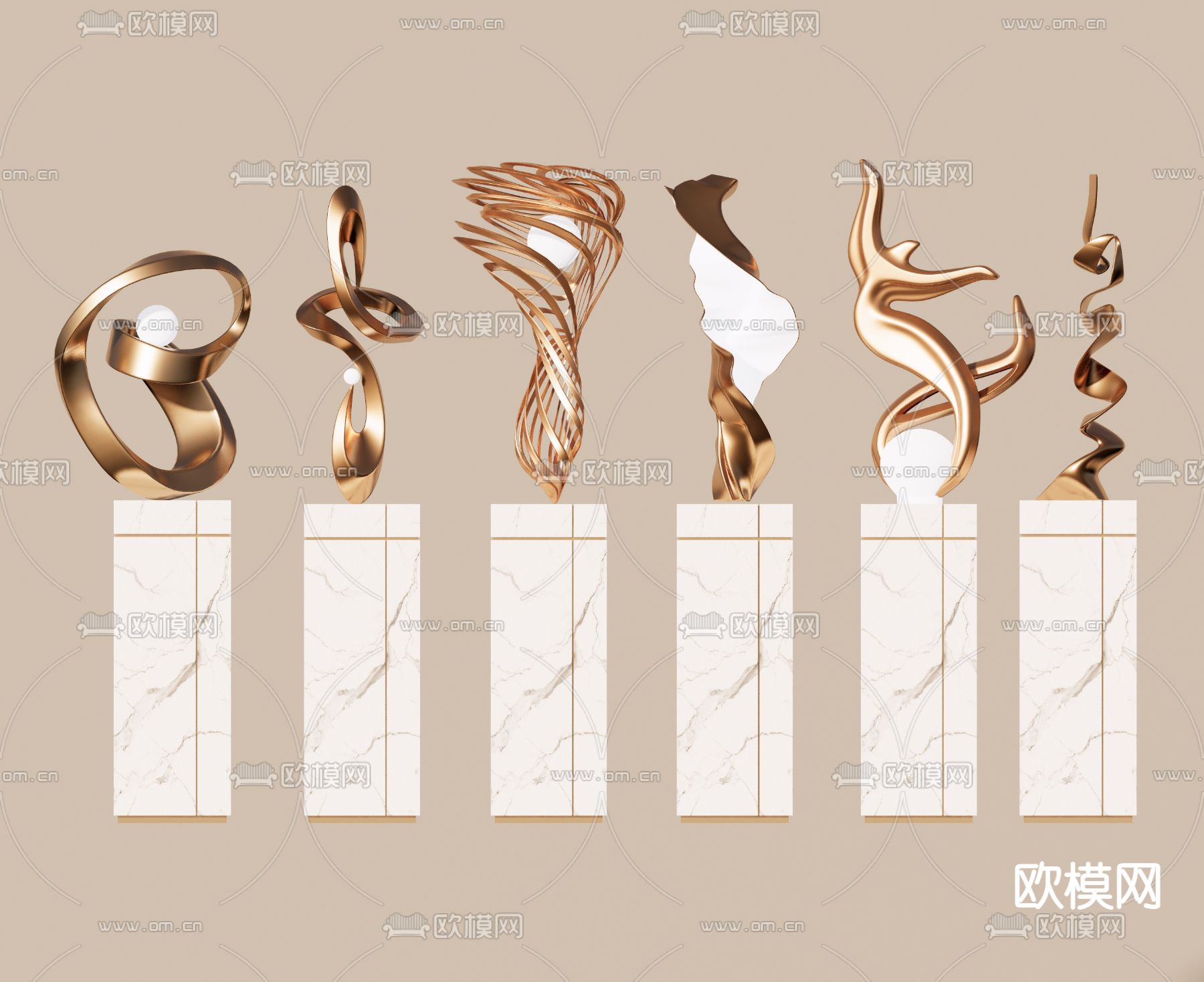 金属雕塑 工艺品摆件su模型