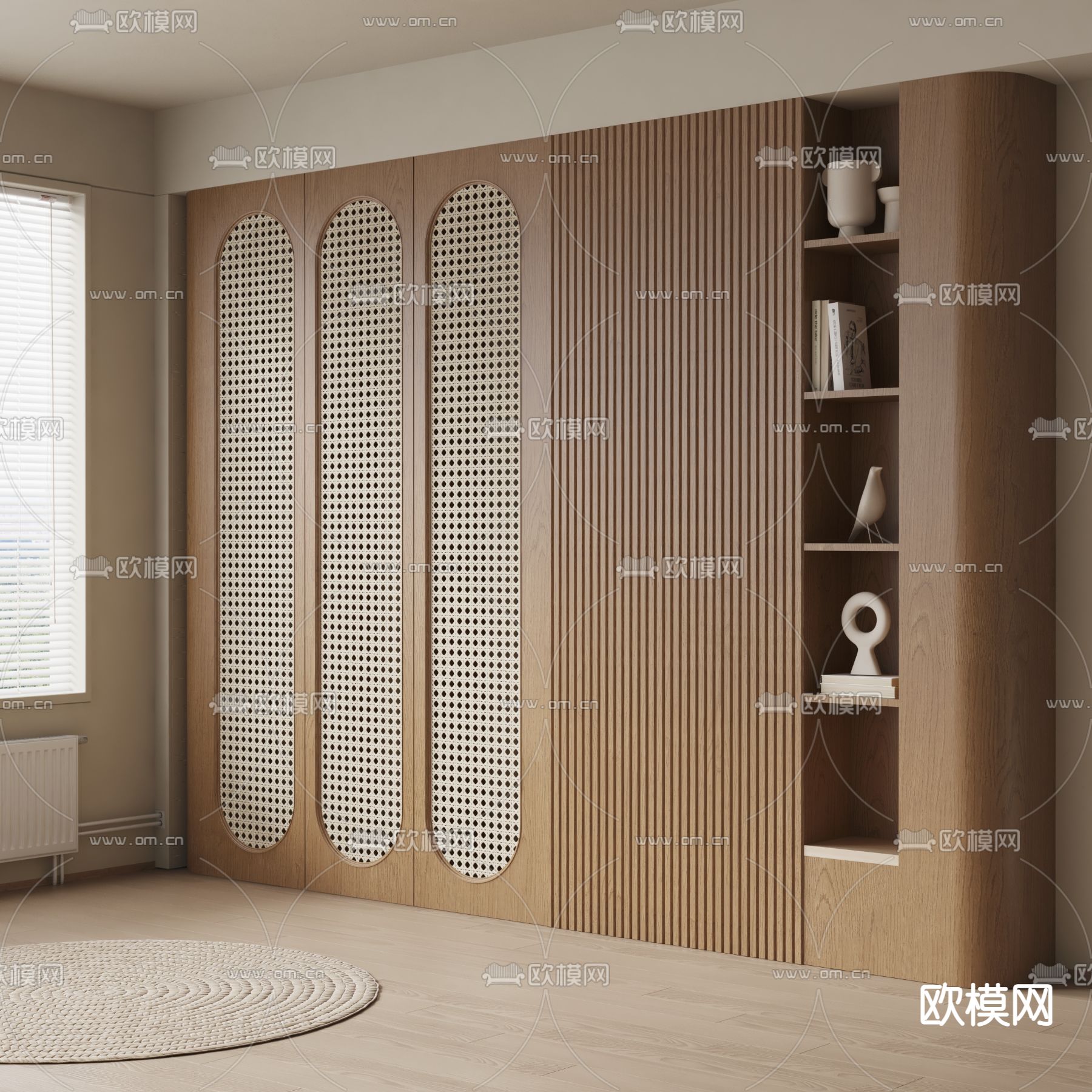 侘寂风衣柜3d模型下载