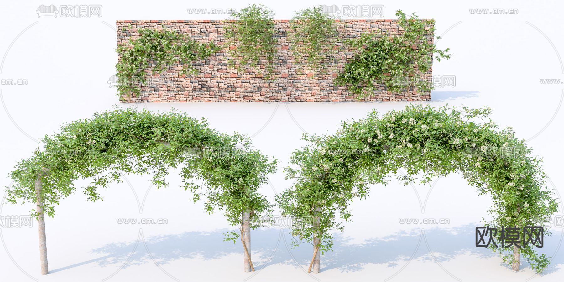 植物花架 爬藤爬山虎su模型下载（渲染图1）