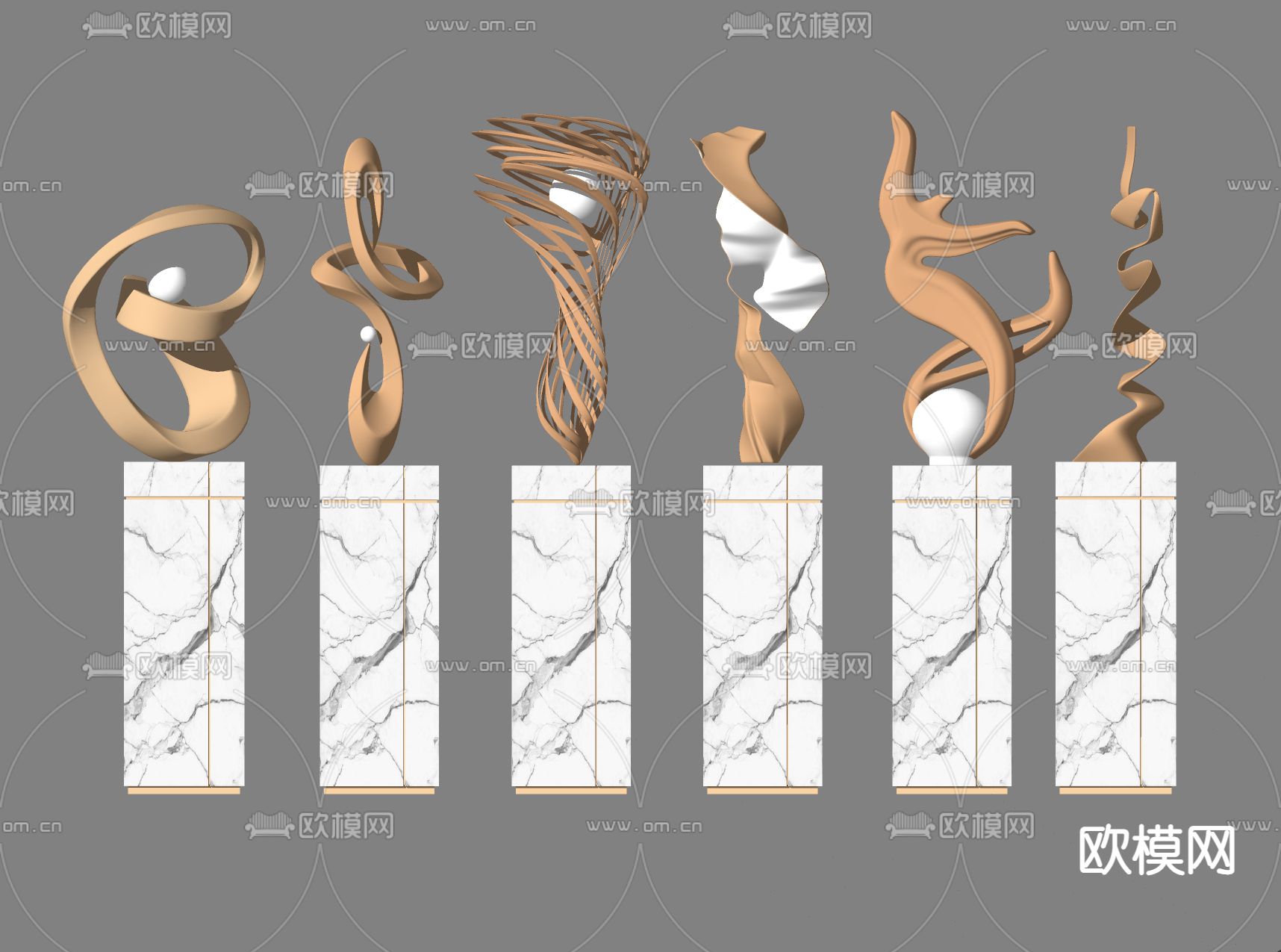 金属雕塑 工艺品摆件su模型