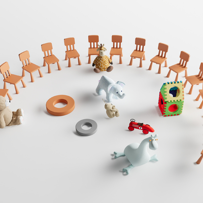  现代儿童椅子su模型 