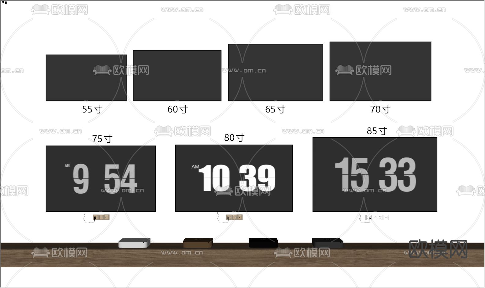 电视 液晶电视机su模型下载（渲染图2）