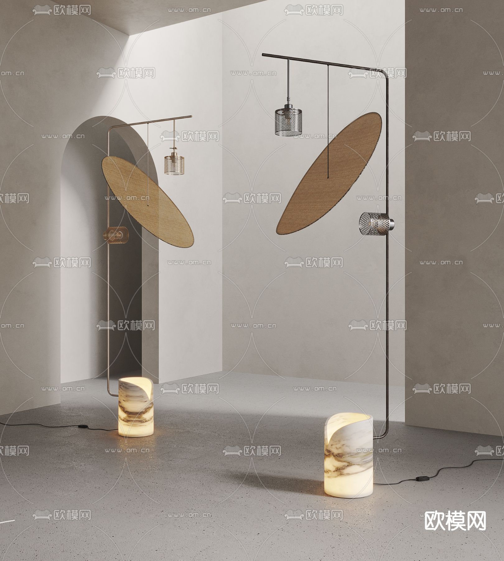 现代落地灯3d模型下载_ID12251705_3dmax免费模型-欧模网