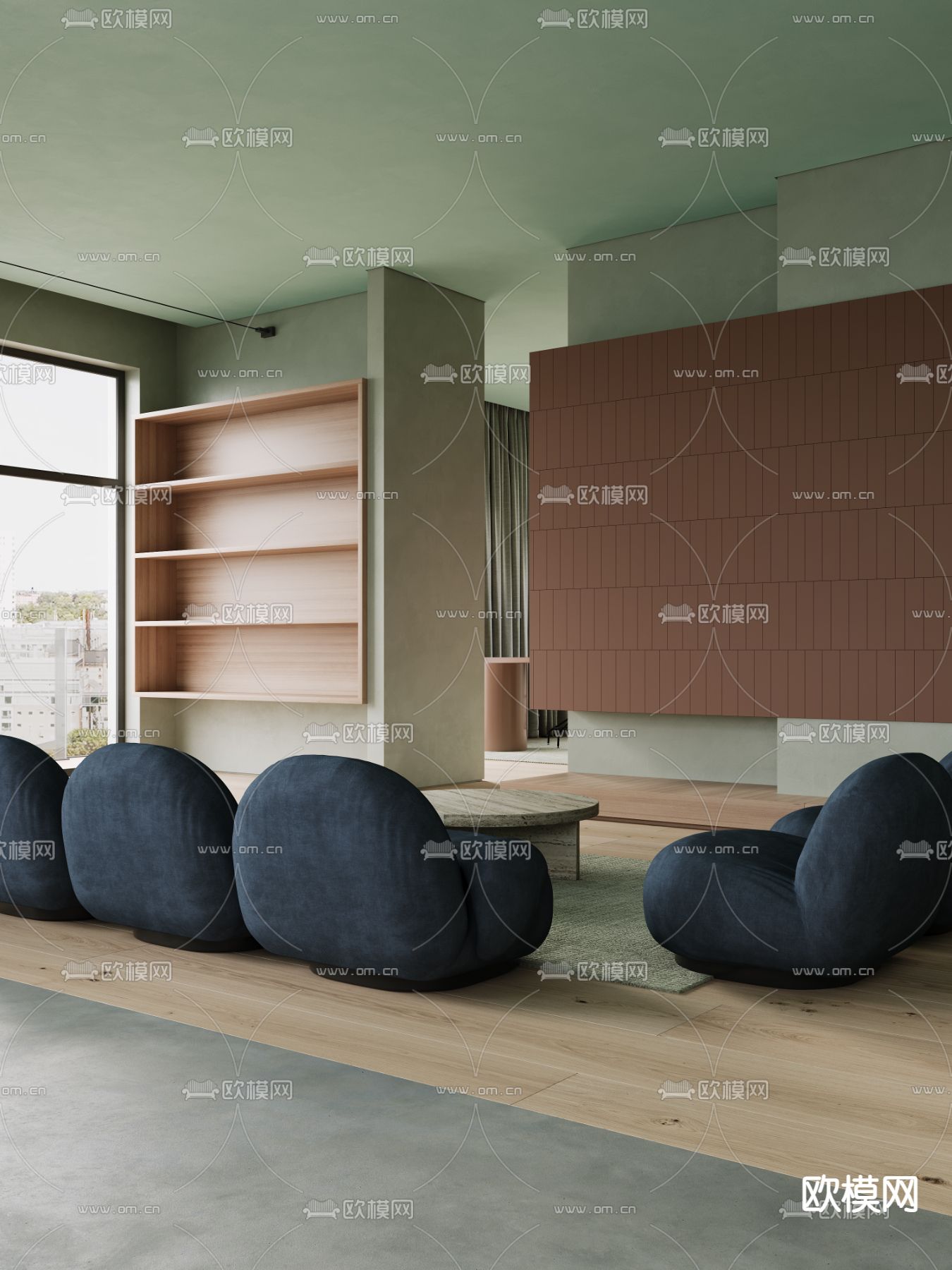 孟菲斯风客餐厅3d模型下载（渲染图7）