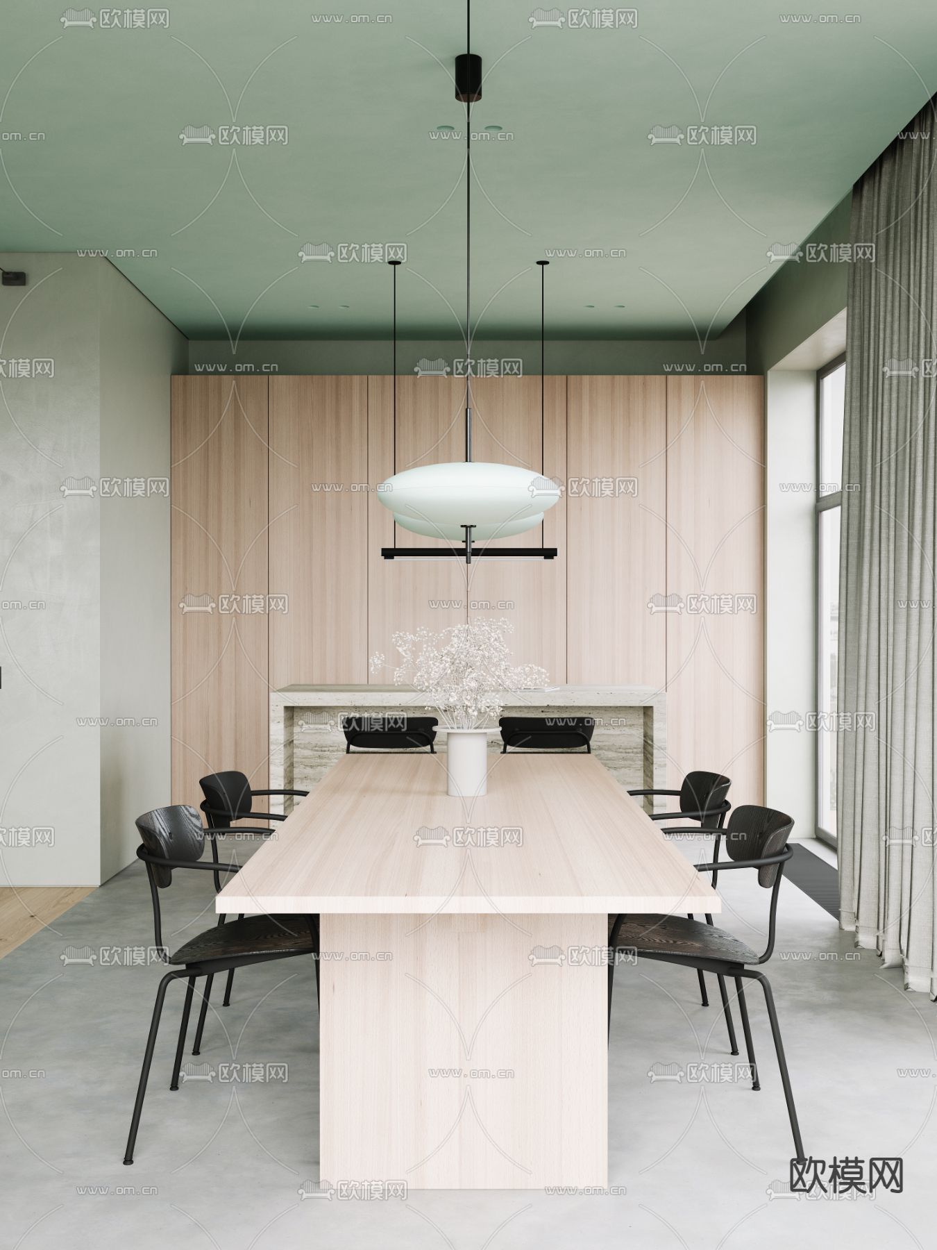 孟菲斯风客餐厅3d模型下载（渲染图8）