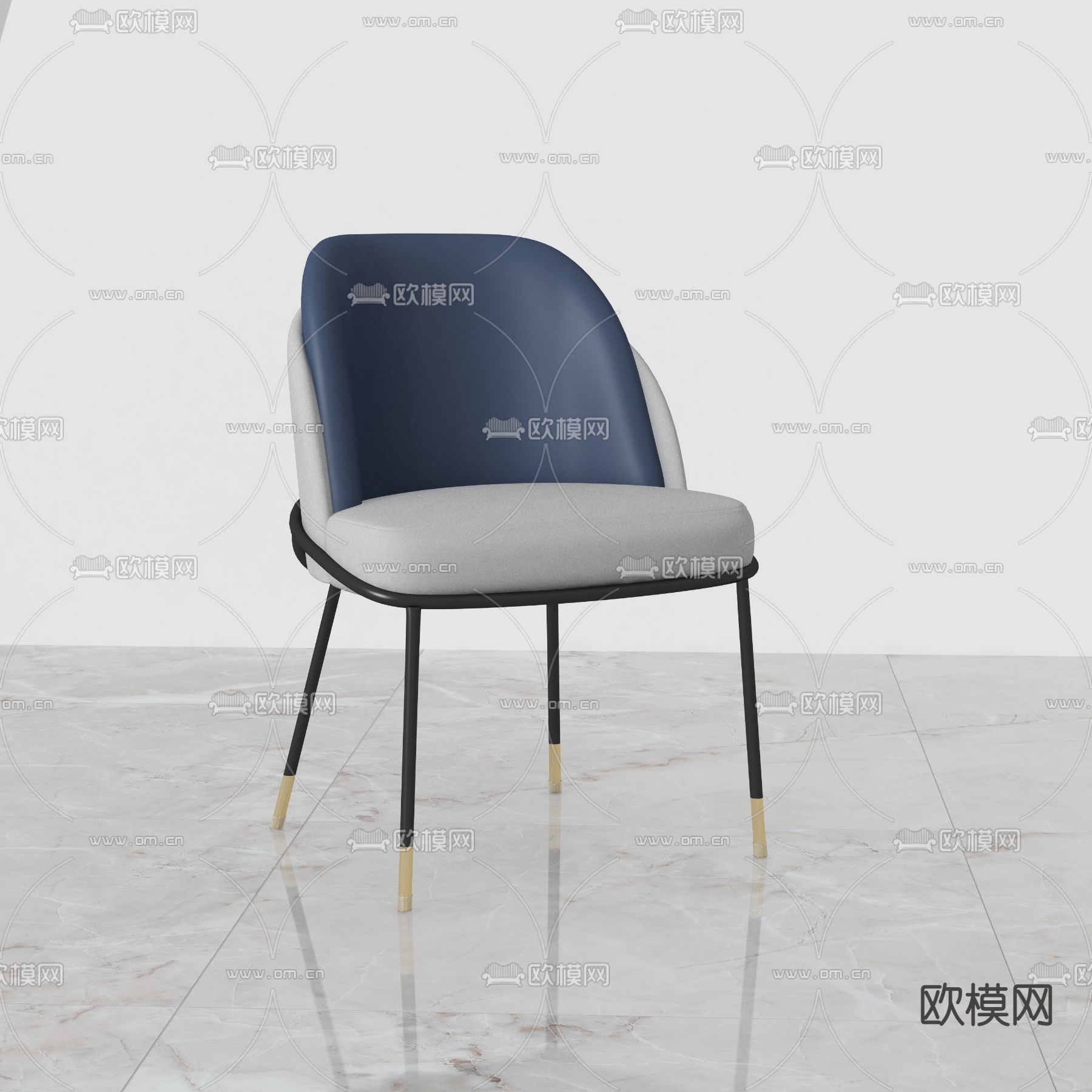 侘寂单椅子 餐椅3d模型下载（渲染图1）