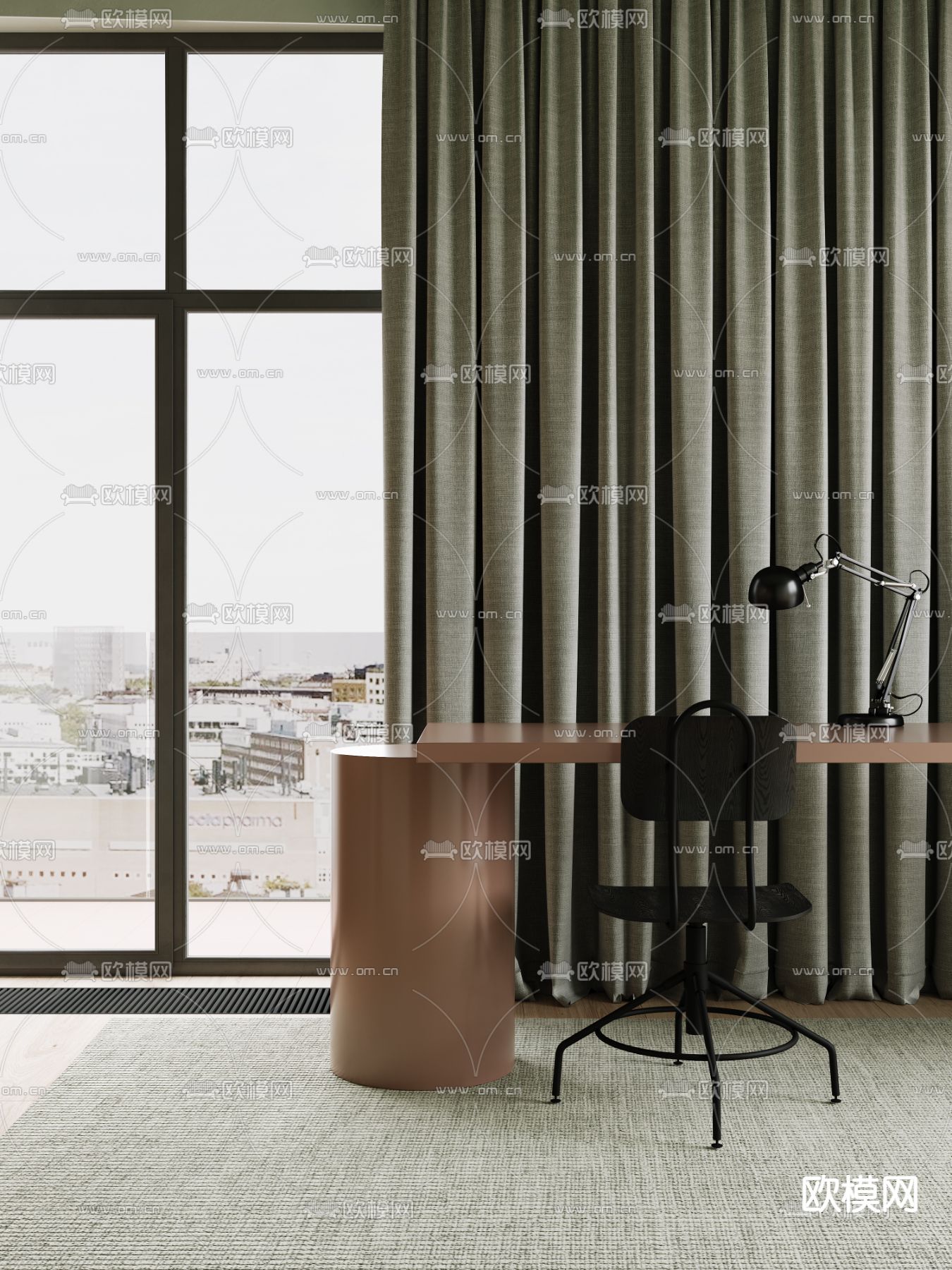 孟菲斯风客餐厅3d模型下载（渲染图5）