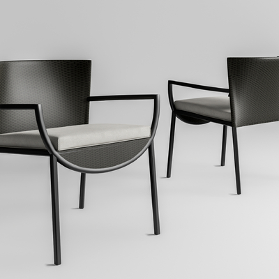 现代单椅 餐椅su模型