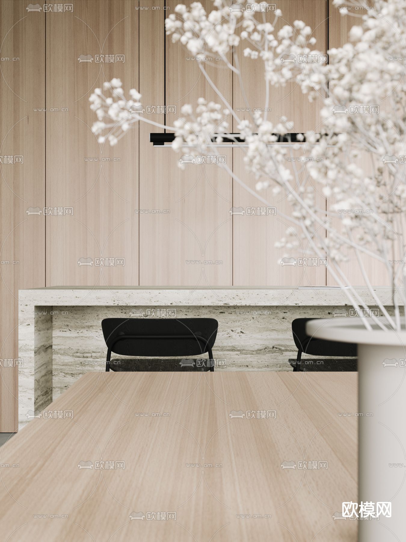 孟菲斯风客餐厅3d模型下载（渲染图4）